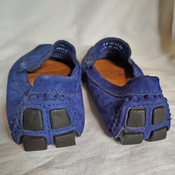 Mercanti Fiorentini Blue Suede Loafers  Italian Craftsmanship Size 8 - Picture 2 of 6